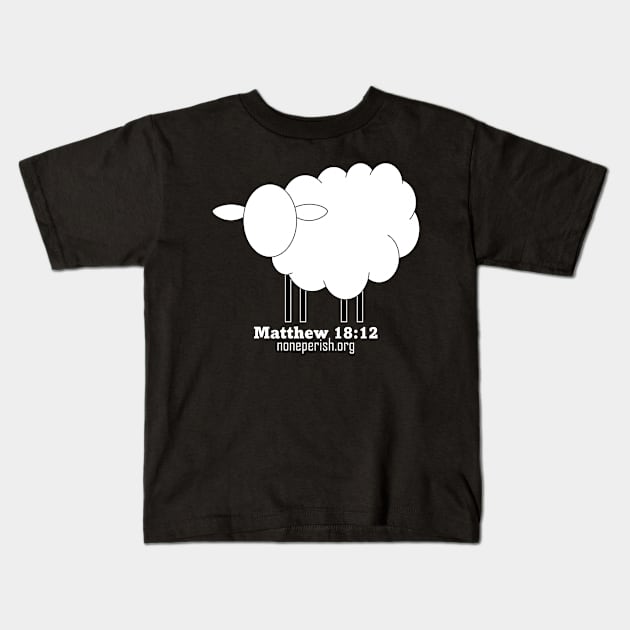 None Perish Lamb Logo For Dark Colors Kids T-Shirt by None Perish Evangelistic Ministries